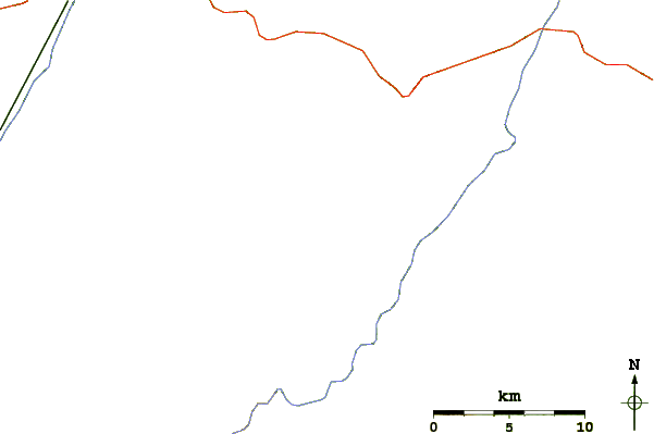 Roads and rivers around North River Mountain