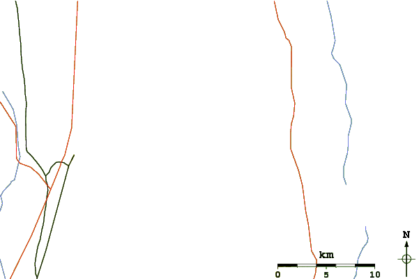 Roads and rivers around North Schell Peak