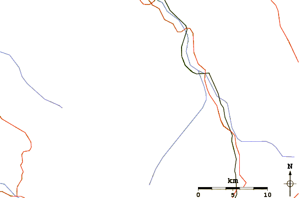 Roads and rivers around Notch Mountain