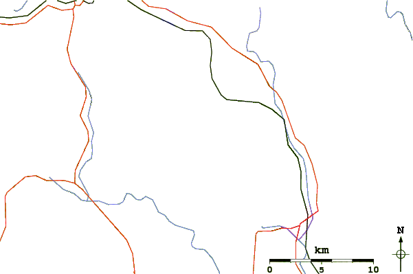 Roads and rivers around Noyes Mountain (Maine)