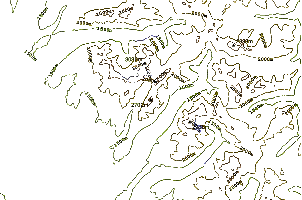 Mountain peaks around Numa Peak