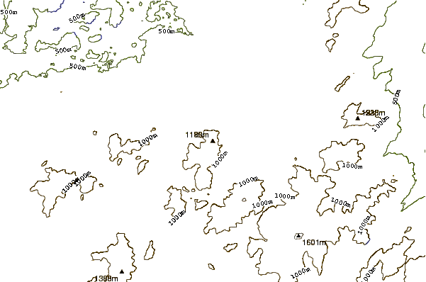 Mountain peaks around Nye Mountain