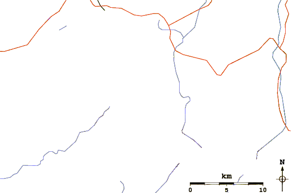 Roads and rivers around Nye Mountain