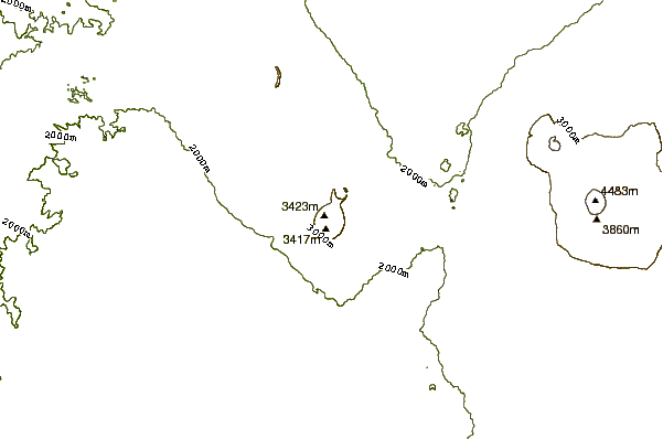 Mountain peaks around Nyiragongo