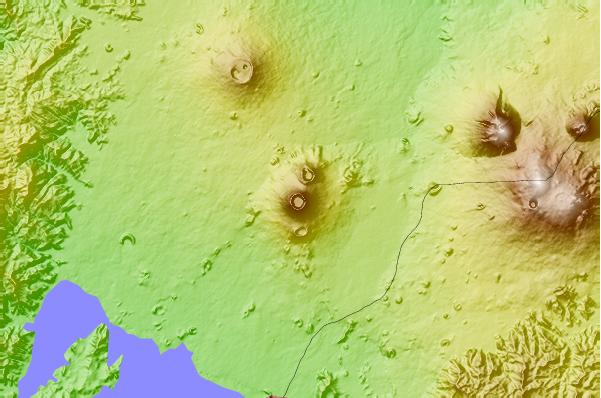 Surf breaks located close to Nyiragongo