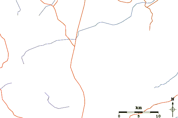 Roads and rivers around O'Leary Peak