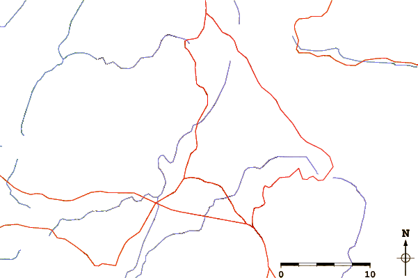 Roads and rivers around Oakzanita Peak