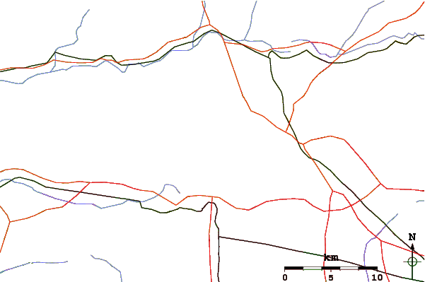 Roads and rivers around Oat Mountain (California)