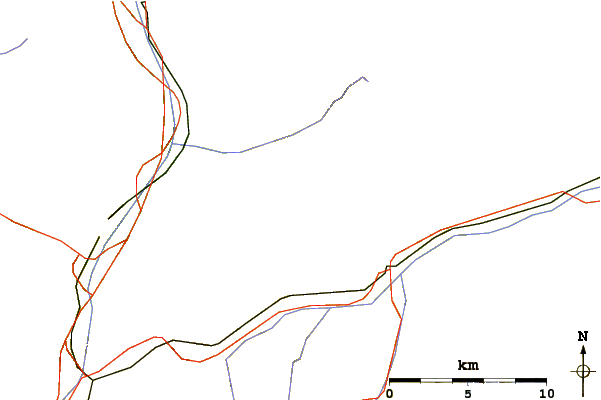 Roads and rivers around Oberalpstock