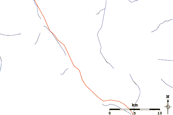 Roads and rivers around Observation Peak