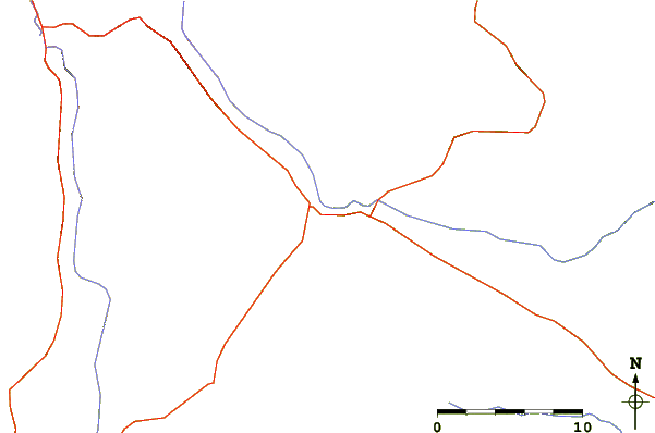 Roads and rivers around Ocate Peak