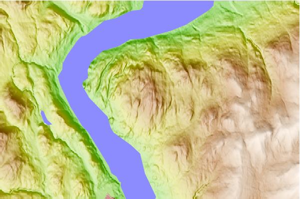 Surf breaks located close to Okanagan Mountain