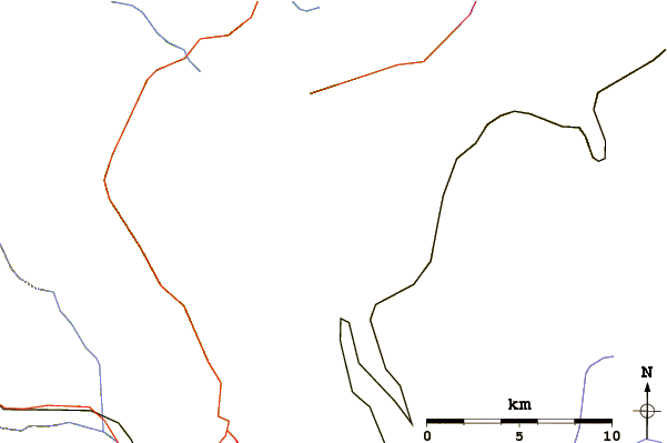 Roads and rivers around Okanagan Mountain