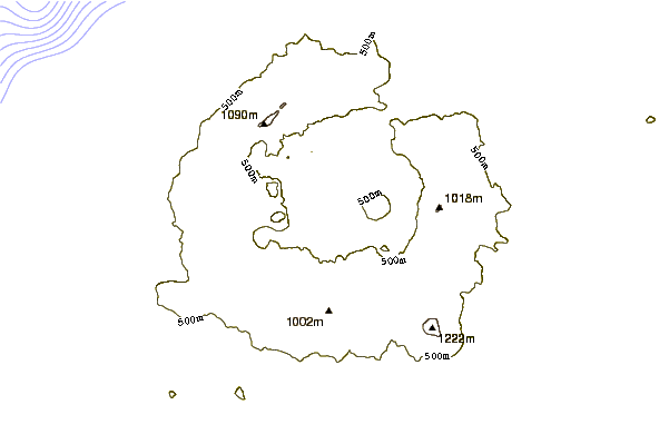Mountain peaks around Okmok