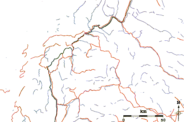 Roads and rivers around Oksskolten