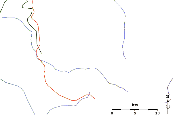 Roads and rivers around Old Baldy