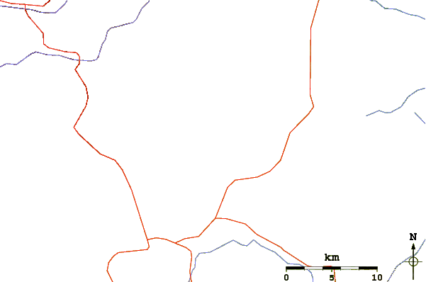 Roads and rivers around One Tree Peak