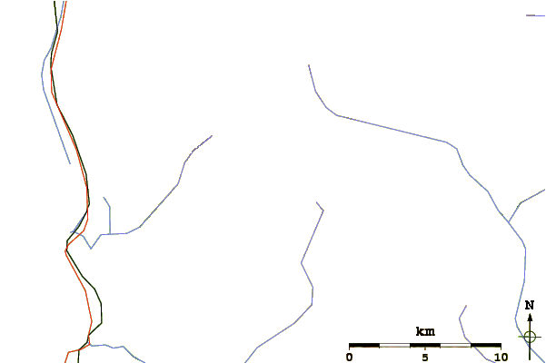 Roads and rivers around Opal Cone