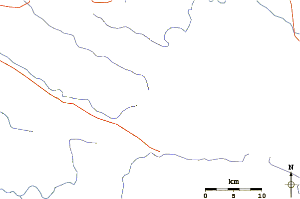 Roads and rivers around Mount Ord