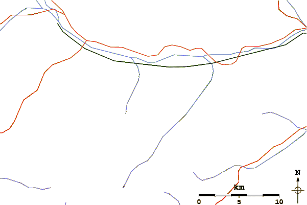 Roads and rivers around Orgelspitze