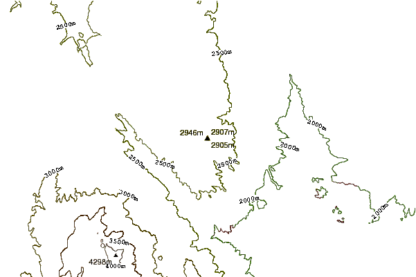 Mountain peaks around Ormes Peak