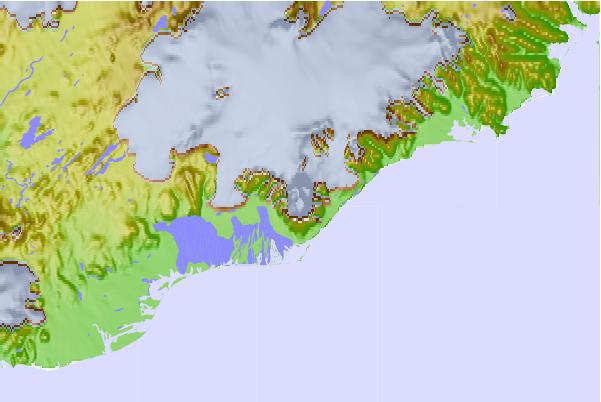 Surf breaks located close to Öræfajökull