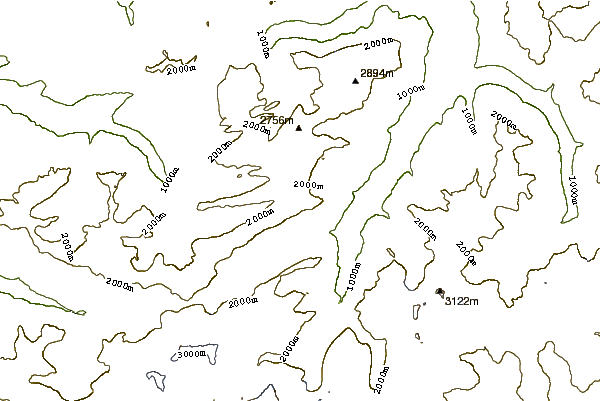 Mountain peaks around Ortstock