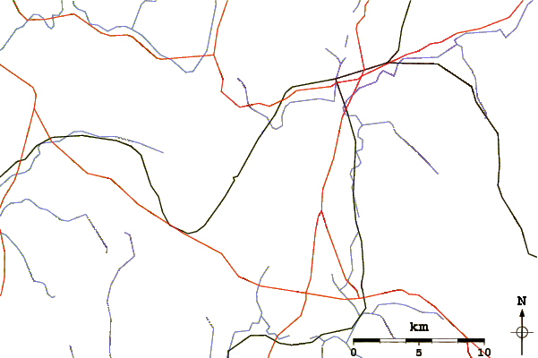 Roads and rivers around Osceola