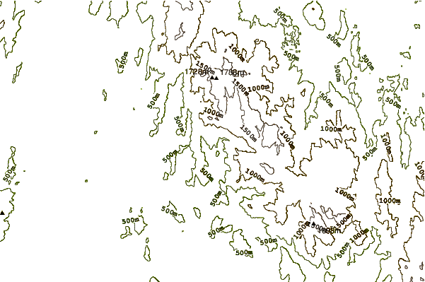 Mountain peaks around Oshie Ridge