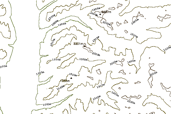 Mountain peaks around Ospika pipe