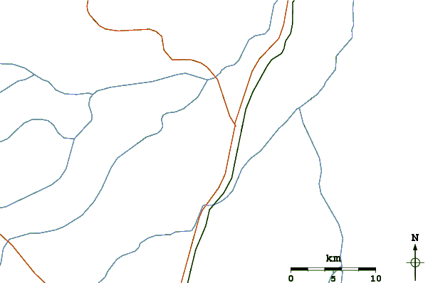 Roads and rivers around Otse Hill