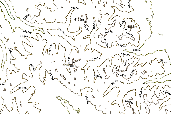 Mountain peaks around Ouray Peak