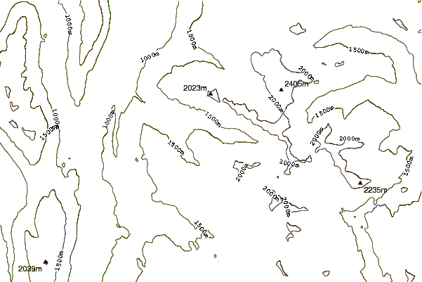 Mountain peaks around Outcast Hill