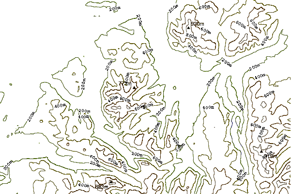 Mountain peaks around Outerside