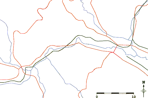 Roads and rivers around Ovčar