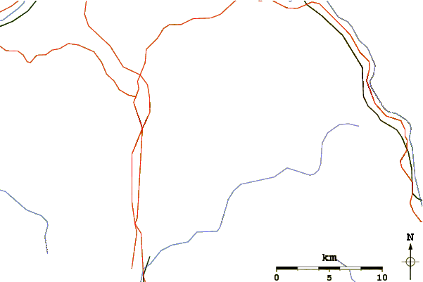 Roads and rivers around Owl's Head (Franconia, New Hampshire)