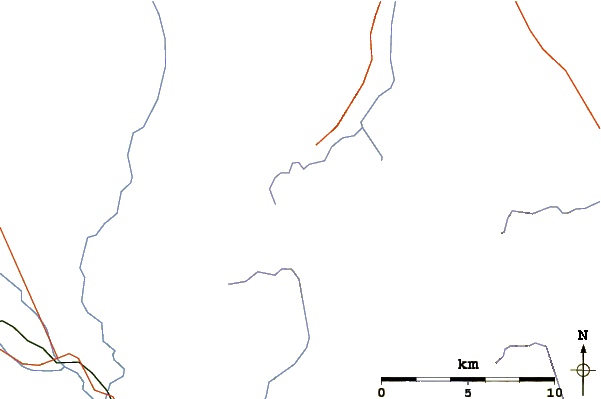 Roads and rivers around Oyster Peak