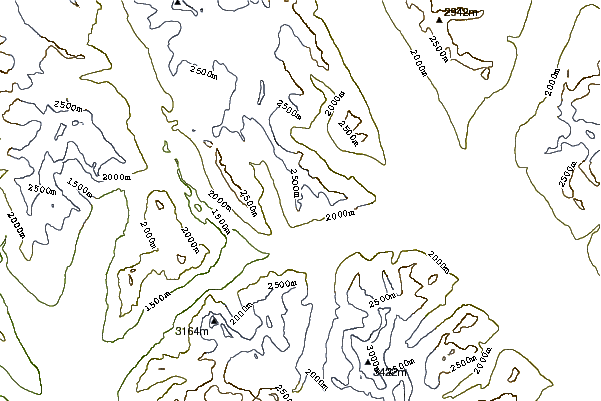 Mountain peaks around Paget Peak