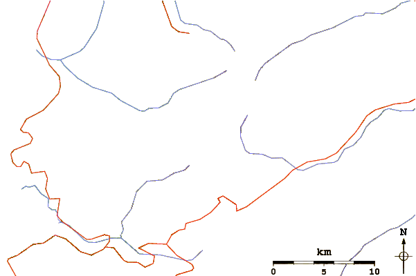 Roads and rivers around Paglia Orba