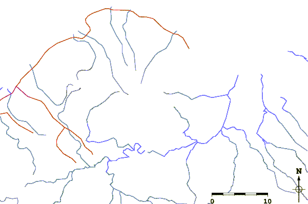 Roads and rivers around Pago (volcano)