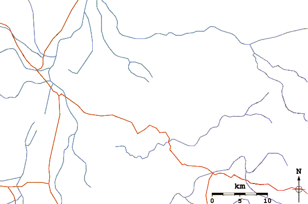 Roads and rivers around Paka (volcano)