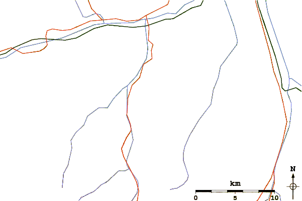 Roads and rivers around Pala da Tgiern