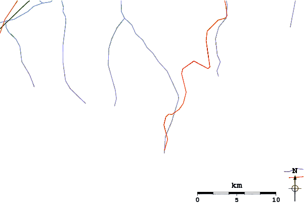 Roads and rivers around Palanche de la Cretta