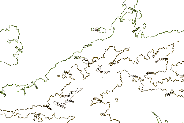 Mountain peaks around Palandöken Mountain