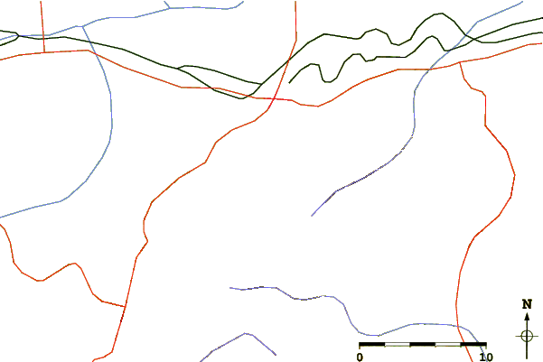 Roads and rivers around Palandöken Mountain