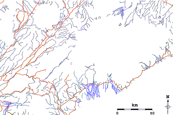 Roads and rivers around Palsfjall