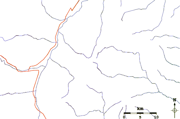 Roads and rivers around Pan De Azucar