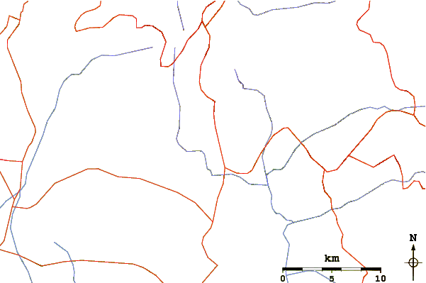 Roads and rivers around Panaitoliko (mountain range)