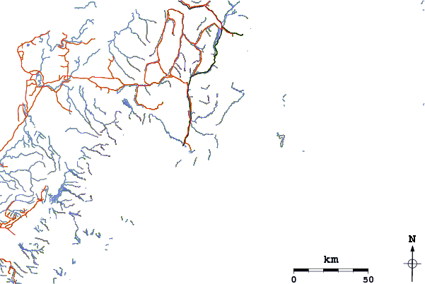 Roads and rivers around Paradise Peak