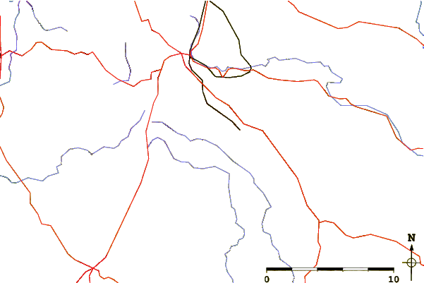 Roads and rivers around Parkhouse Hill